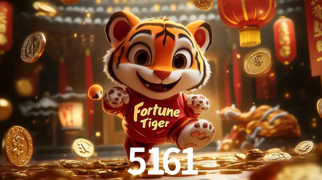 O alegre personagem do Fortune Tiger correndo sobre um caminho de moedas de ouro, simbolizando os grandes prêmios e a diversão do popular jogo de slot do 5161.