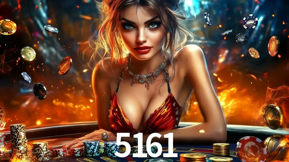 Mulher em uma mesa de cassino com pilhas de fichas e um fundo de fogo, pronta para uma rodada de altas apostas nos jogos de mesa emocionantes do cassino 5161.